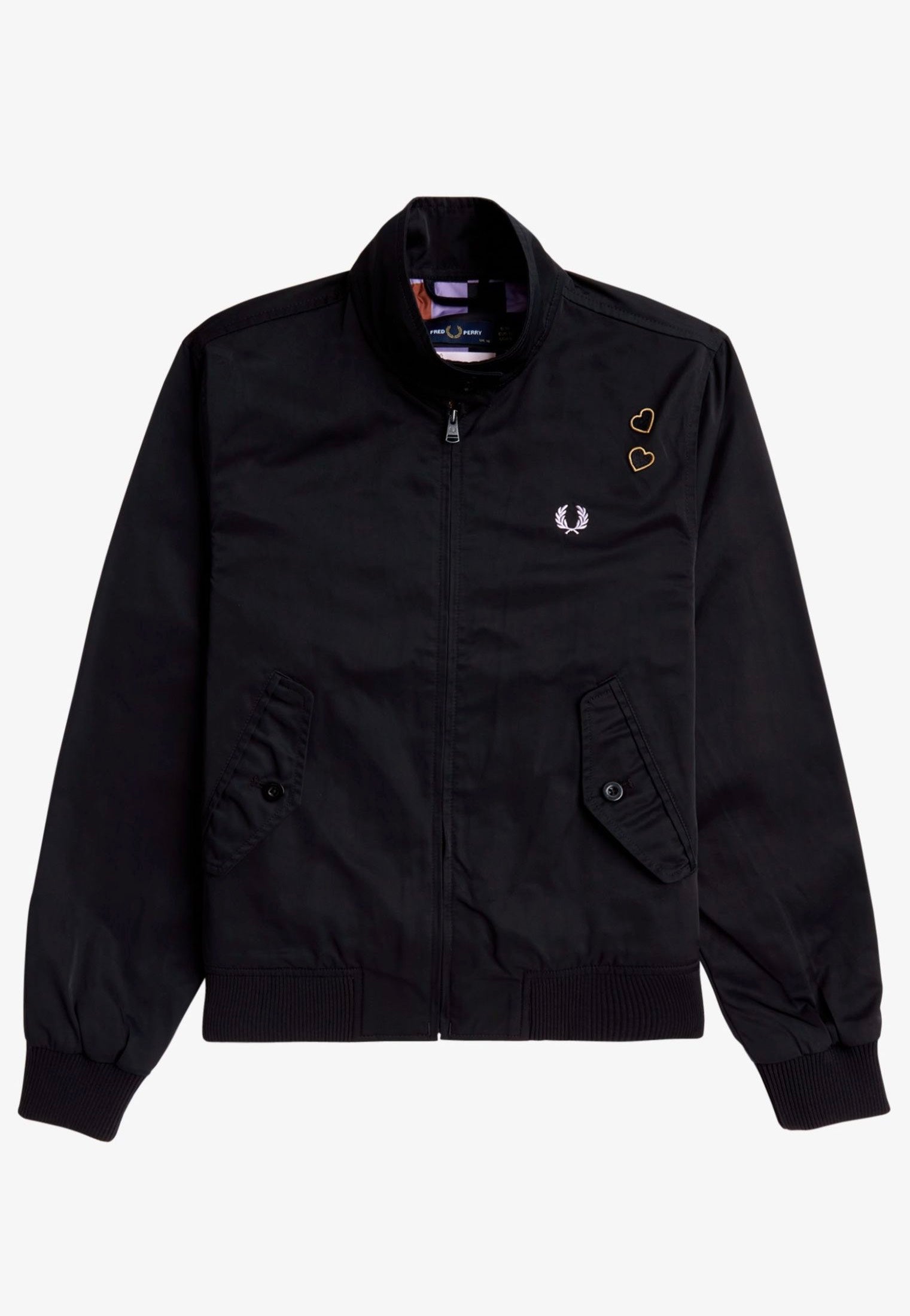 Fred Perry x Amy Winehouse - Zip Through Satin Black - Jacket Enjoy For Sale