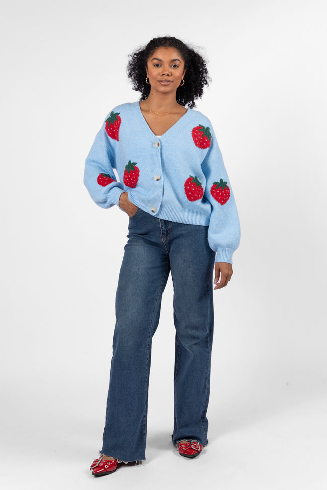 Berry Sweet Blue Strawberry Cardigan Buy Cheap Excellent