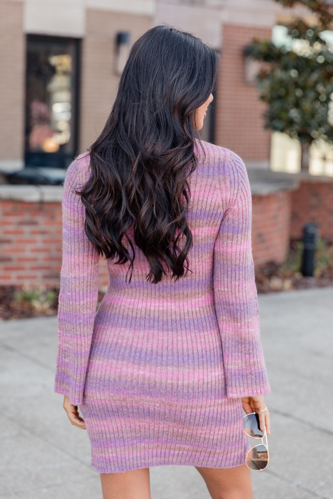 Easy Does It Pink Ombre Knit Sweater Bell Sleeve Mini Dress FINAL SALE Footlocker Finishline Sale Online