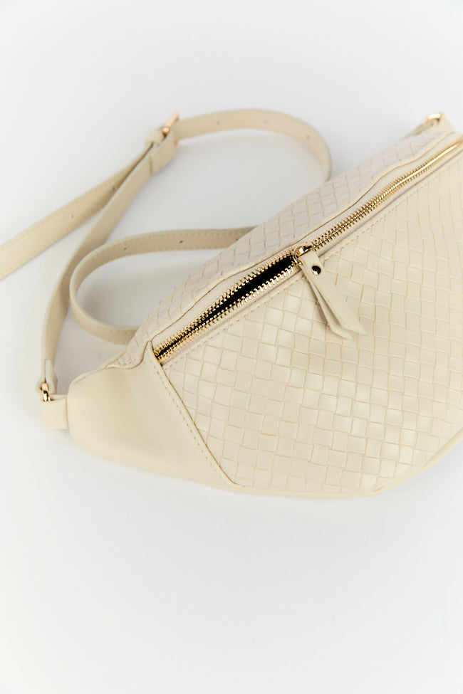 Woven Off White Belt Bag Free Shipping Perfect