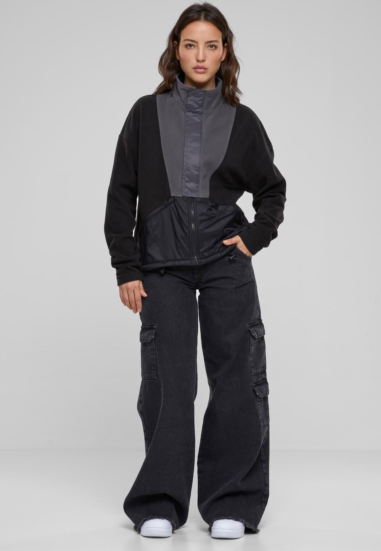 Urban Classics - Ladies Polarfleece Black/Darkshadow - Track Jacket Sast