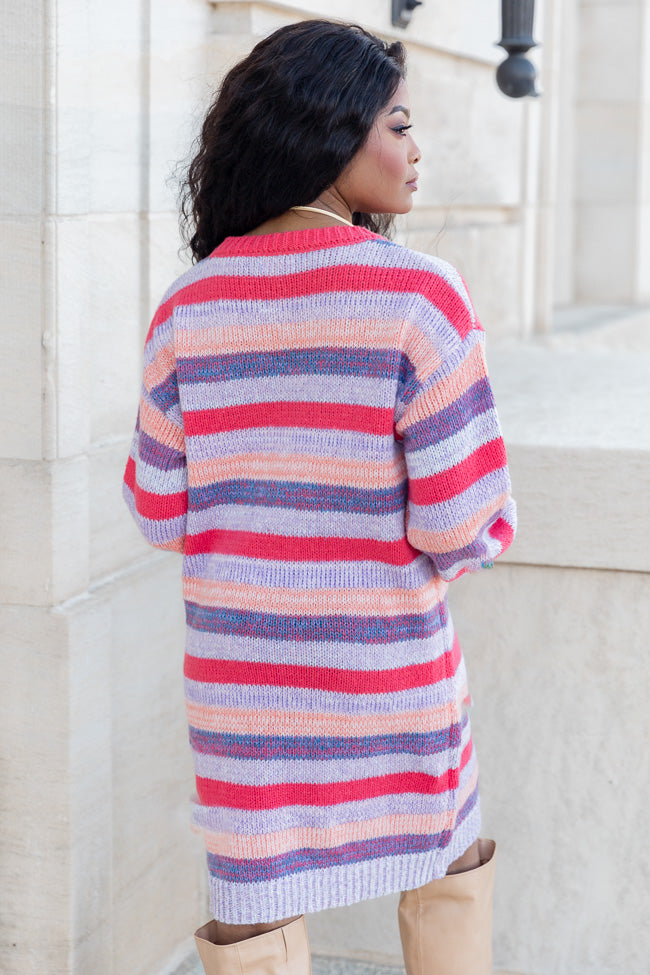 Wait Here Multi Color Striped Sweater Dress FINAL SALE Outlet Supply