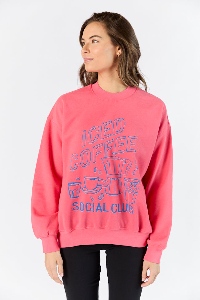 Iced Coffee Light Red Graphic Sweatshirt Cheap Sale Free Shipping