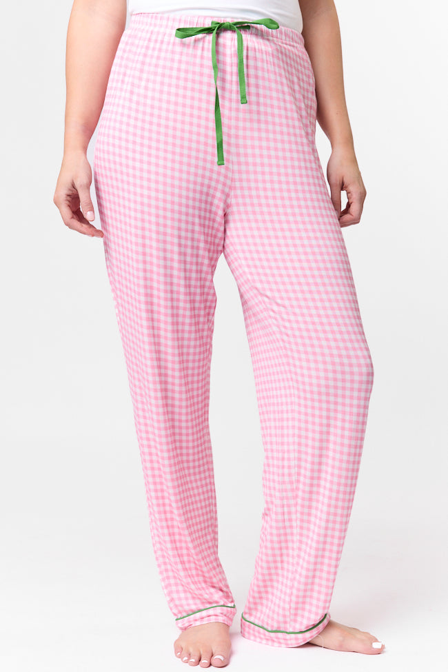 Good To Get Away Pink Gingham Pajama Pants Best Place Cheap Pice