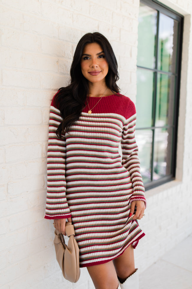 All About It Multi Striped Knit Sweater Dress FINAL SALE Sale Exclusive