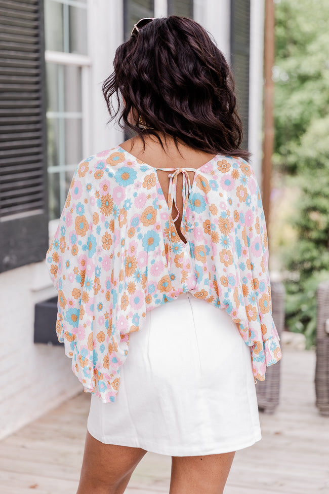 Not Just A Good Day Multi Floral Ruffle Sleeve Bodysuit FINAL SALE Choice Online