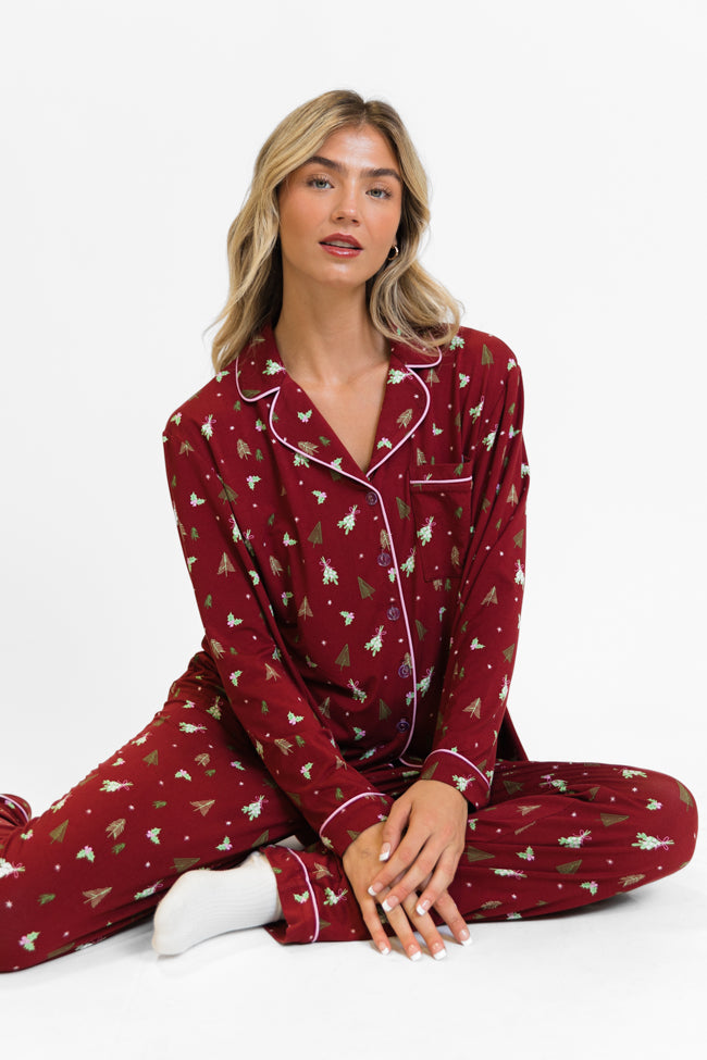 Under The Stars in Spruced Up Long Sleeve Bamboo Pajama Top FINAL SALE Buy Cheap Newest