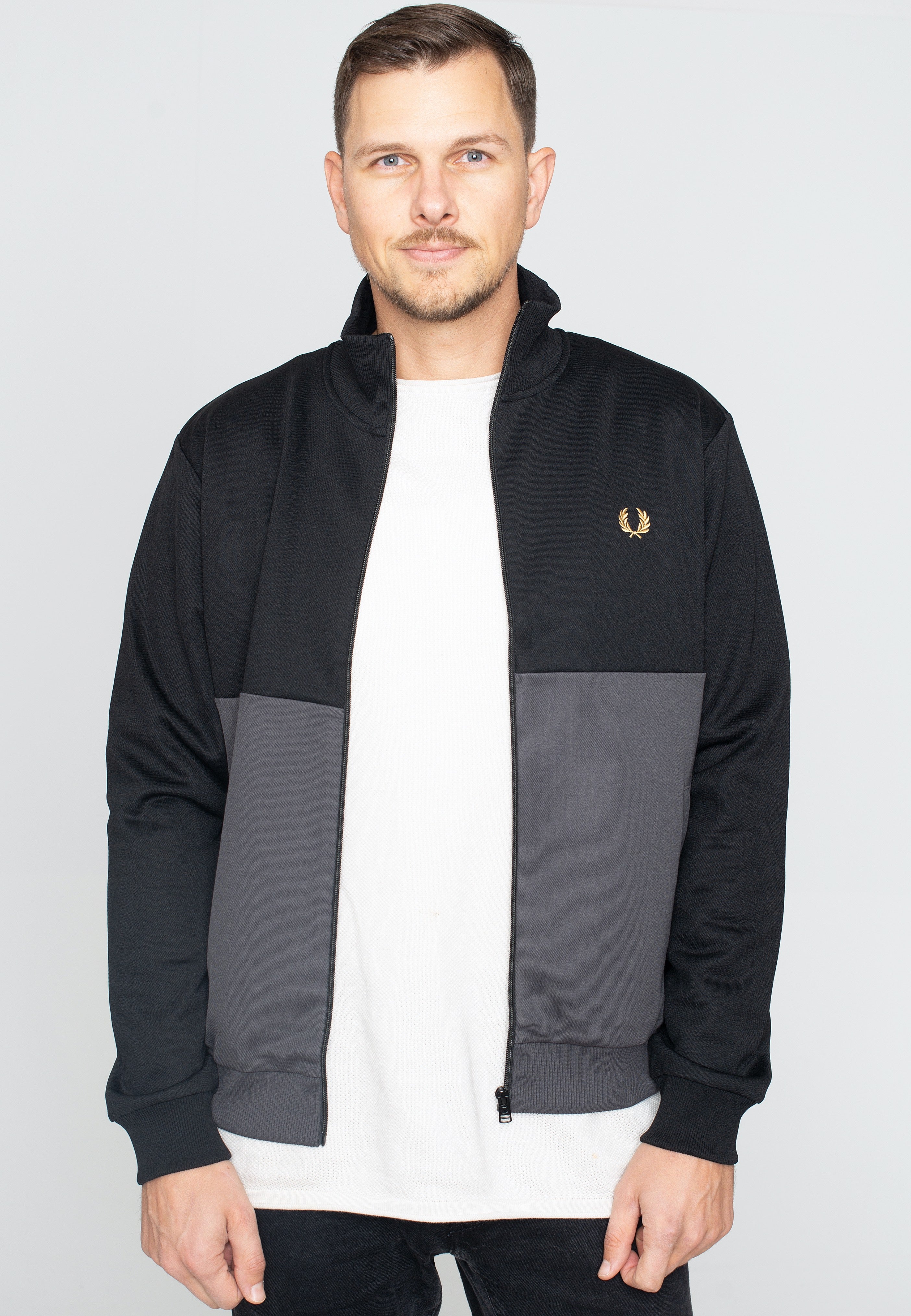 Fred Perry - Colour Block Track Black - Track Jacket Free Shipping Shop