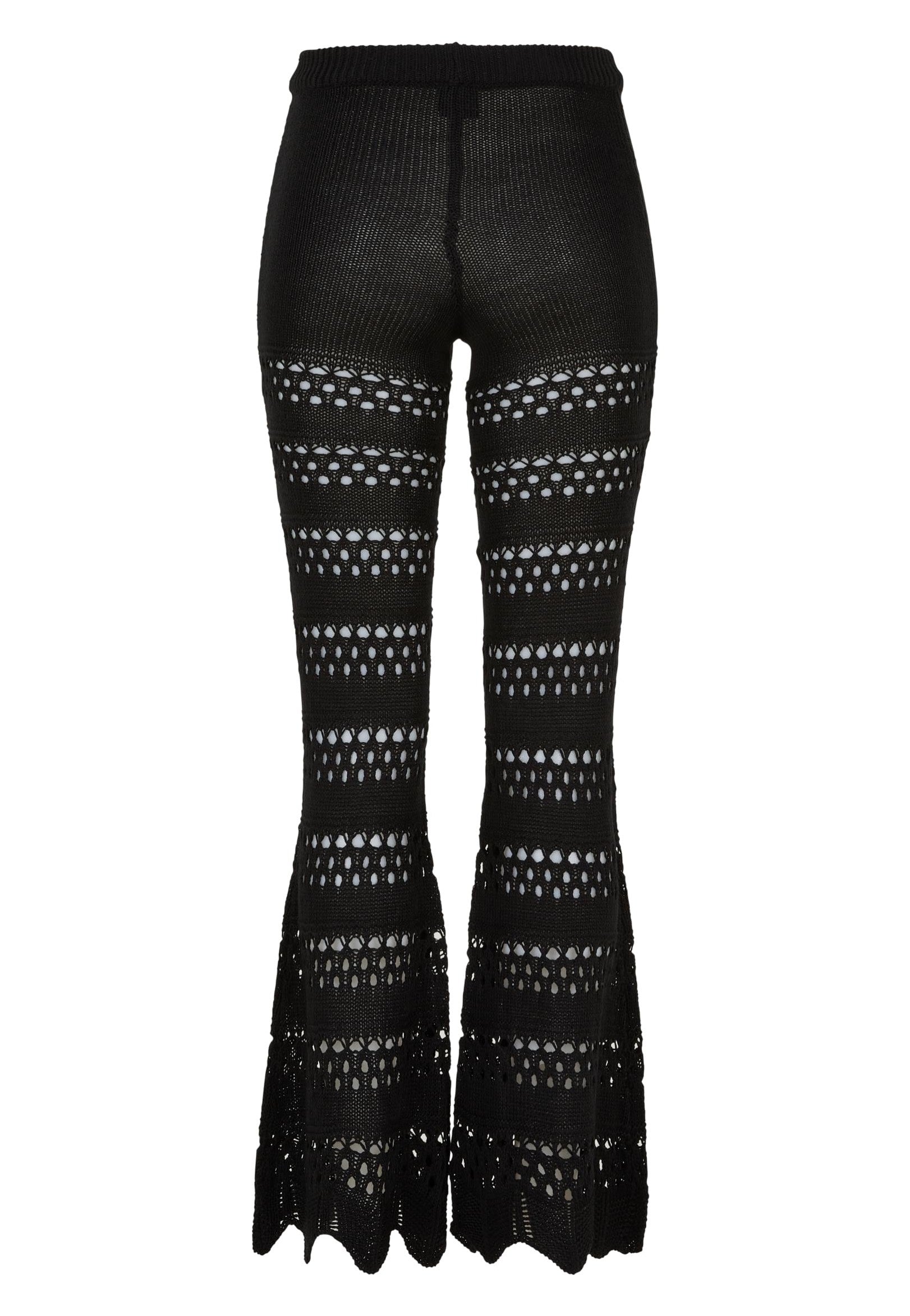 Urban Classics - Ladies Flared Crochet Knit Black - Pants Enjoy For Sale