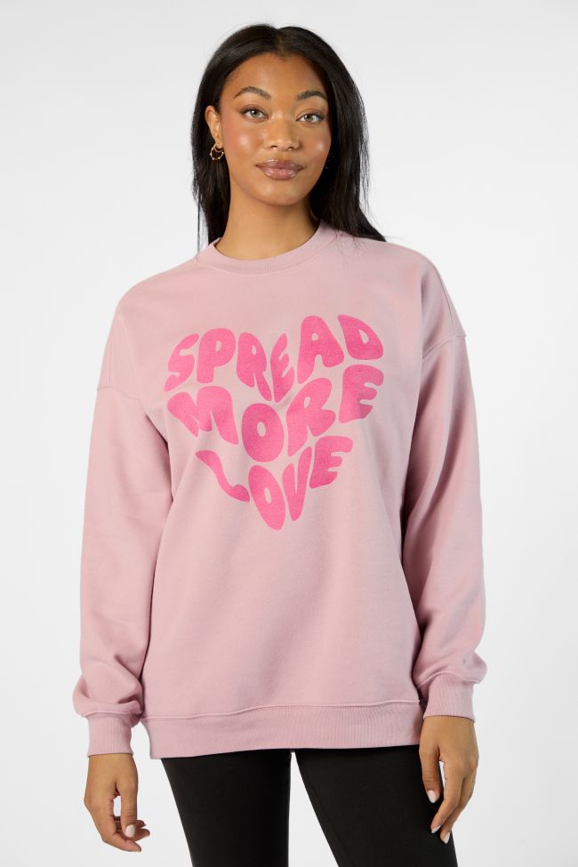 Spread More Love Mauve Oversized Graphic Sweatshirt Sale Footlocker