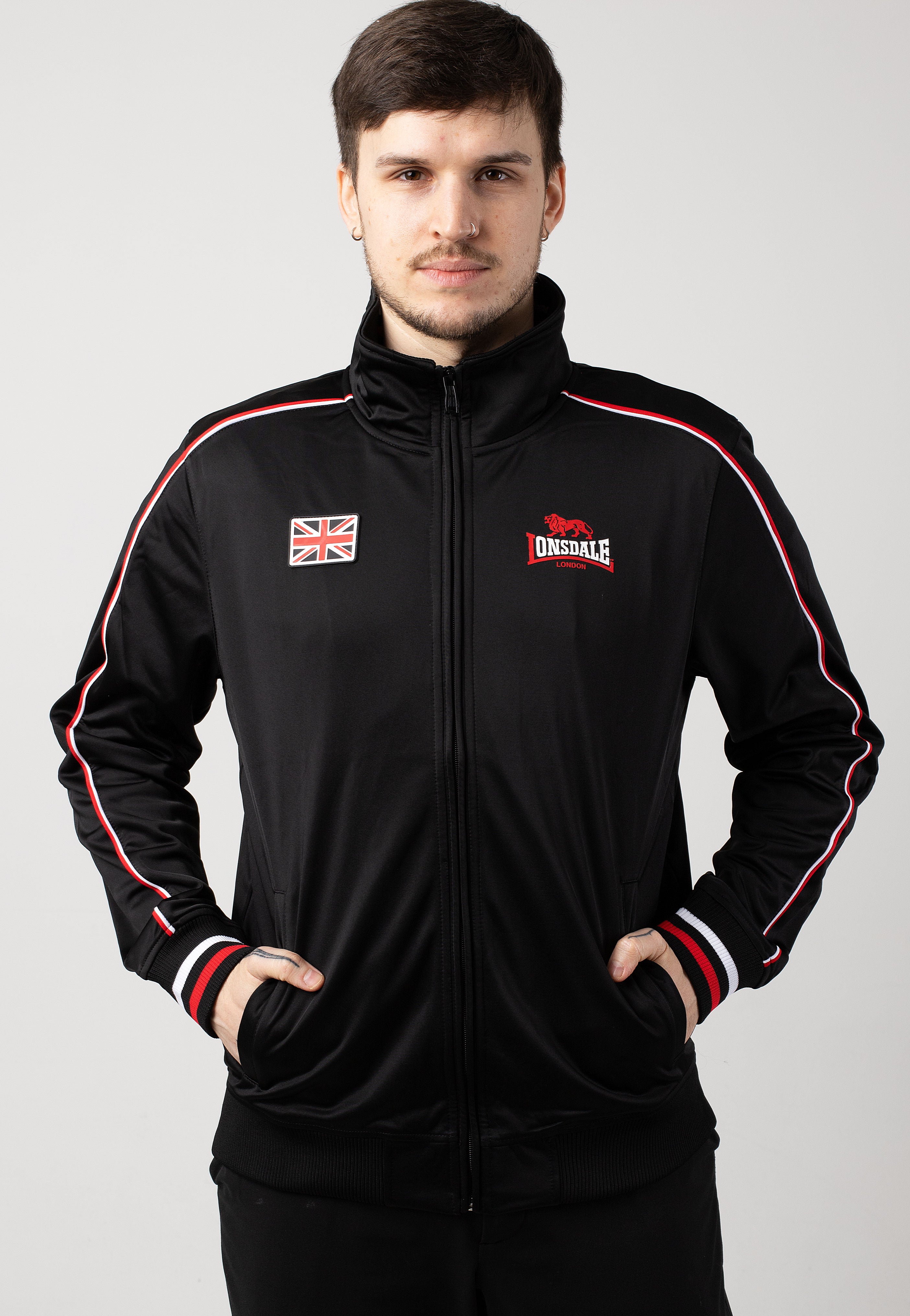 Lonsdale - Skellberry Black/Red/White - Track Jacket Cheap Sale Explore