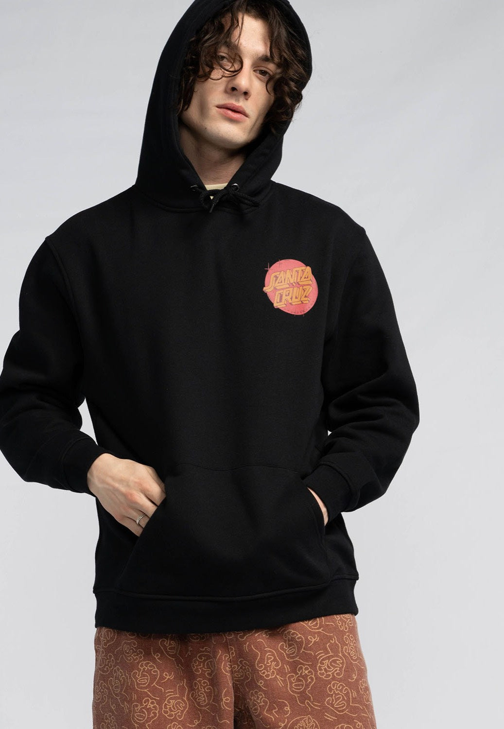 Santa Cruz - Scrawl Brick Dot Center Black - Hoodie Discount Explore