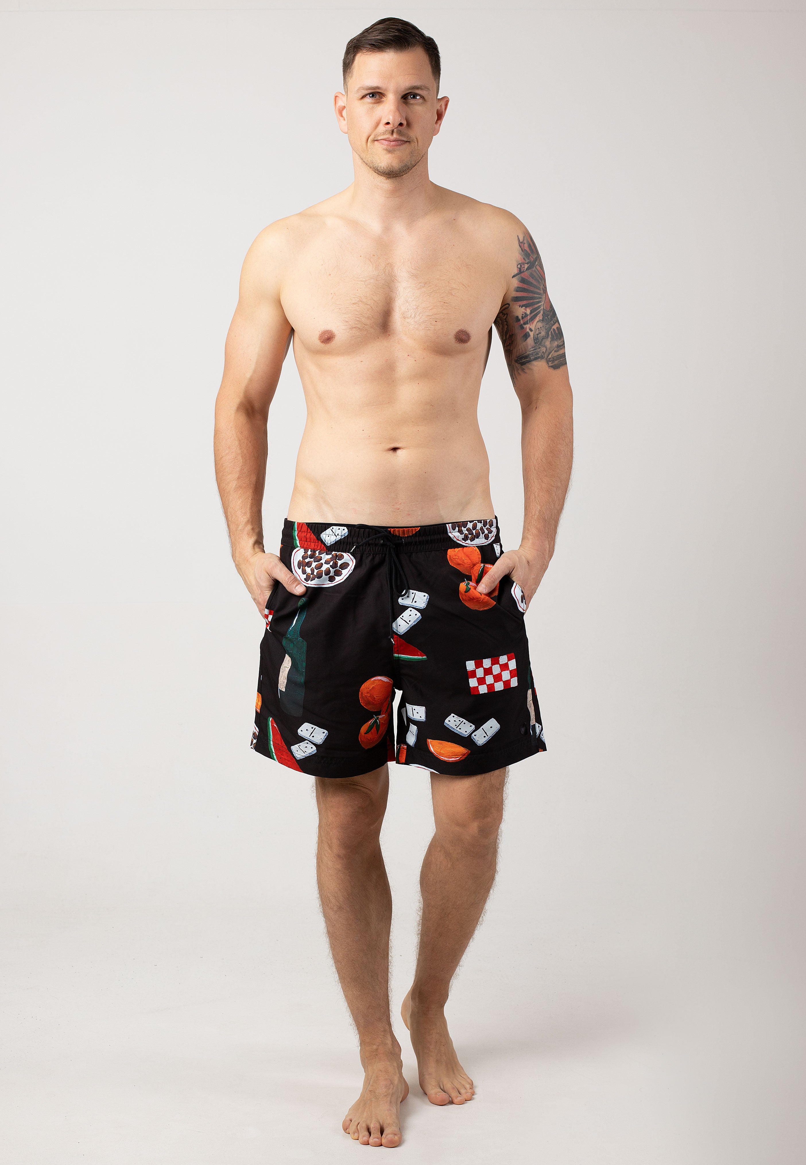 Carhartt WIP - Slater Swim Isis Maria Dinner Print/Black - Board Shorts Free Shipping 2025 New