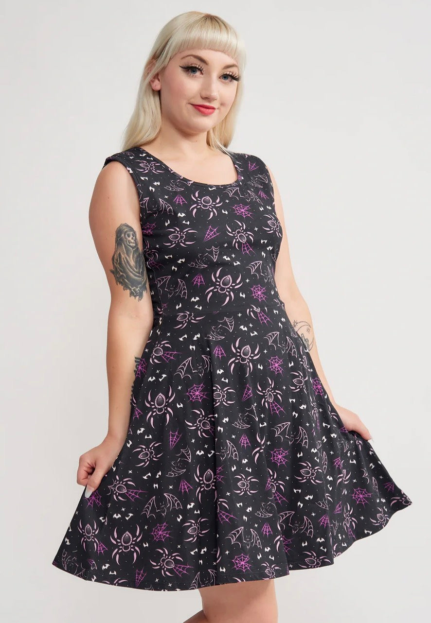 Sourpuss Clothing - Creepy Crawly Sleeveless - Dress 2025 Newest Online