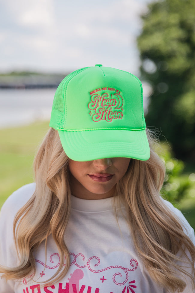 Neon Moon Lime Green Trucker Hat Cheap Sale Countdown Package