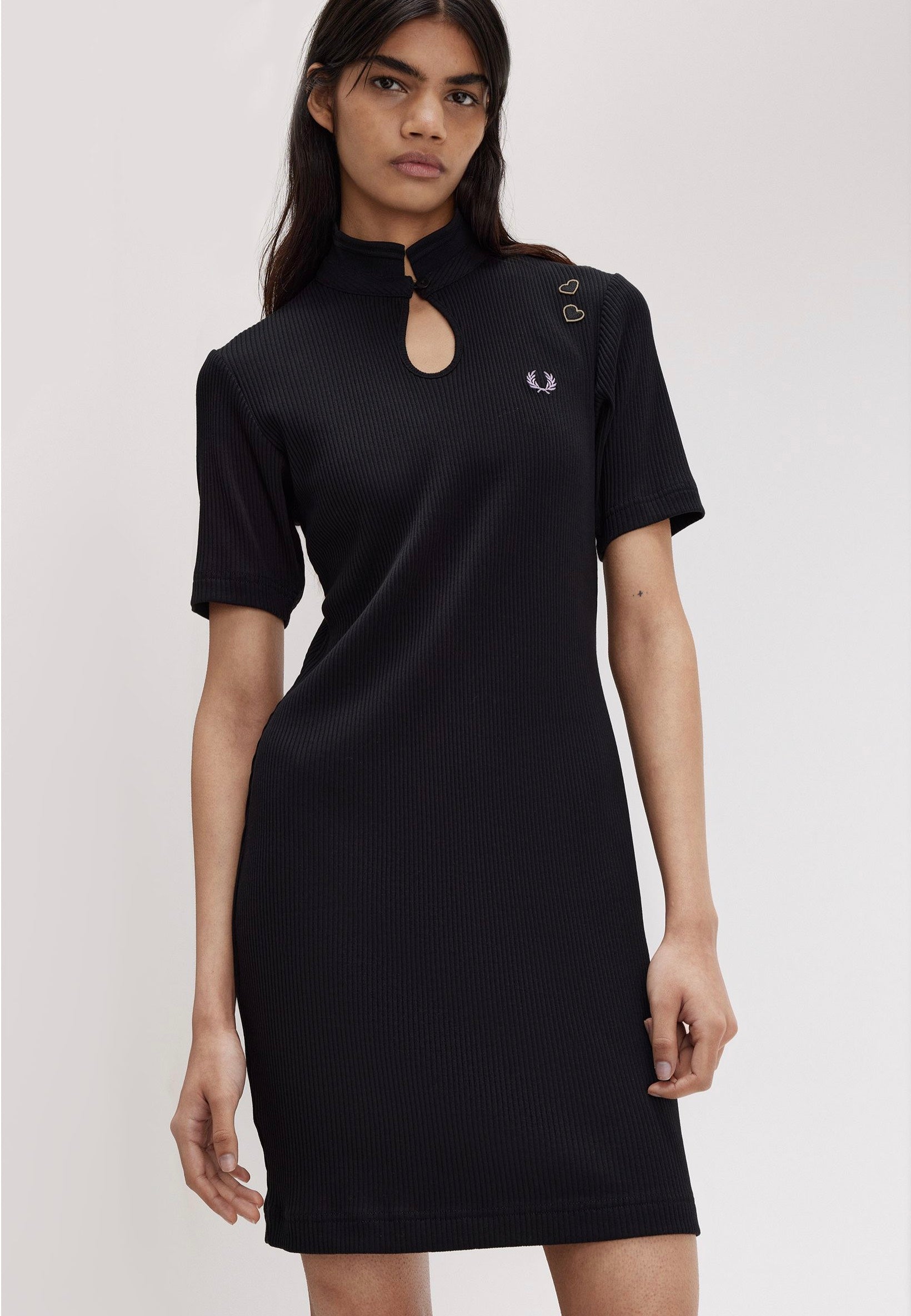 Fred Perry x Amy Winehouse - Ribbed Polo Black - Dress Pictures Cheap Online