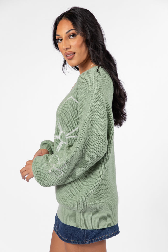 Hold My Hand Sage Floral Sweater Cheap Sale Outlet