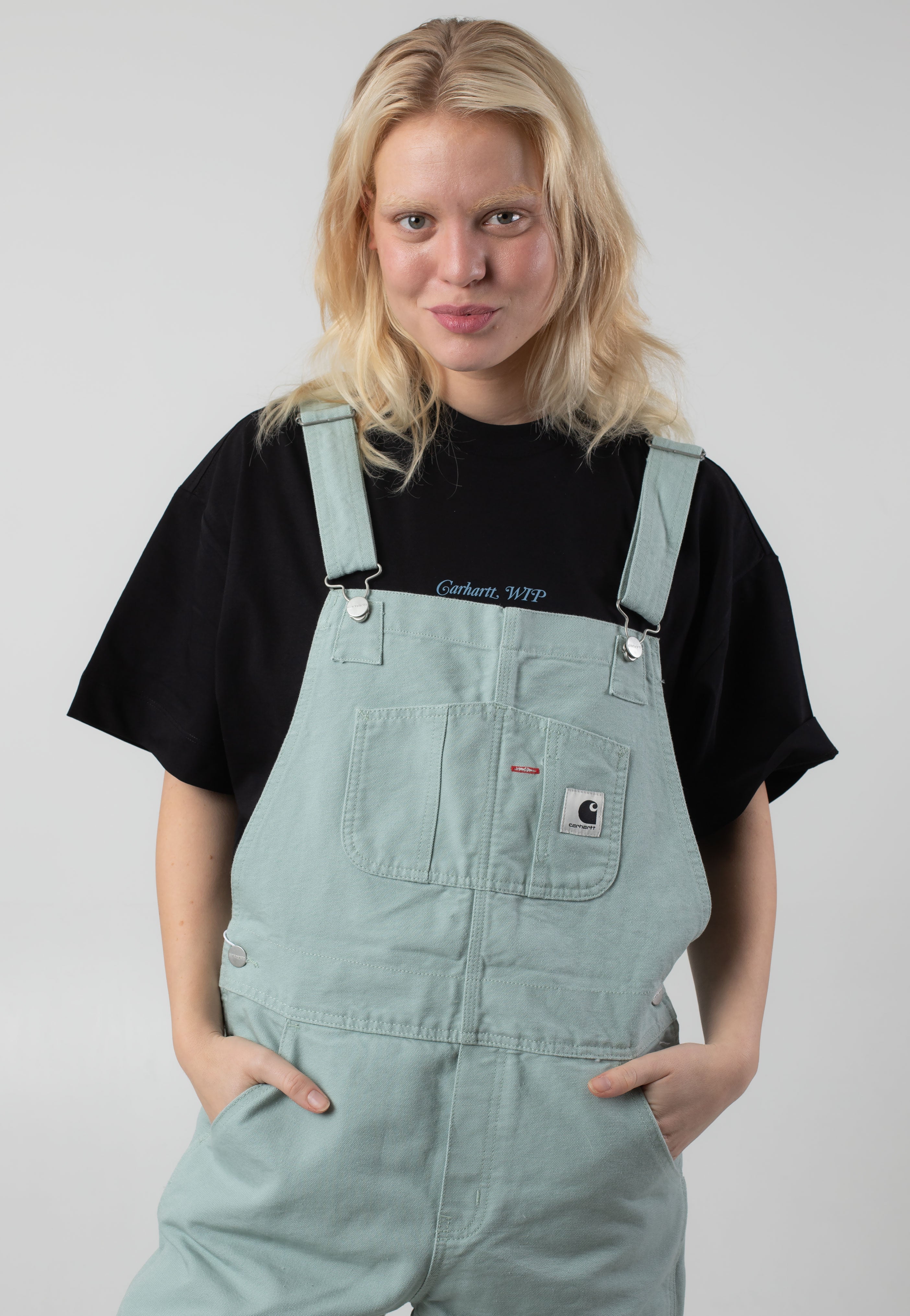 Carhartt WIP - W' Bib Straight Rinsed Frosted Green - Dungarees