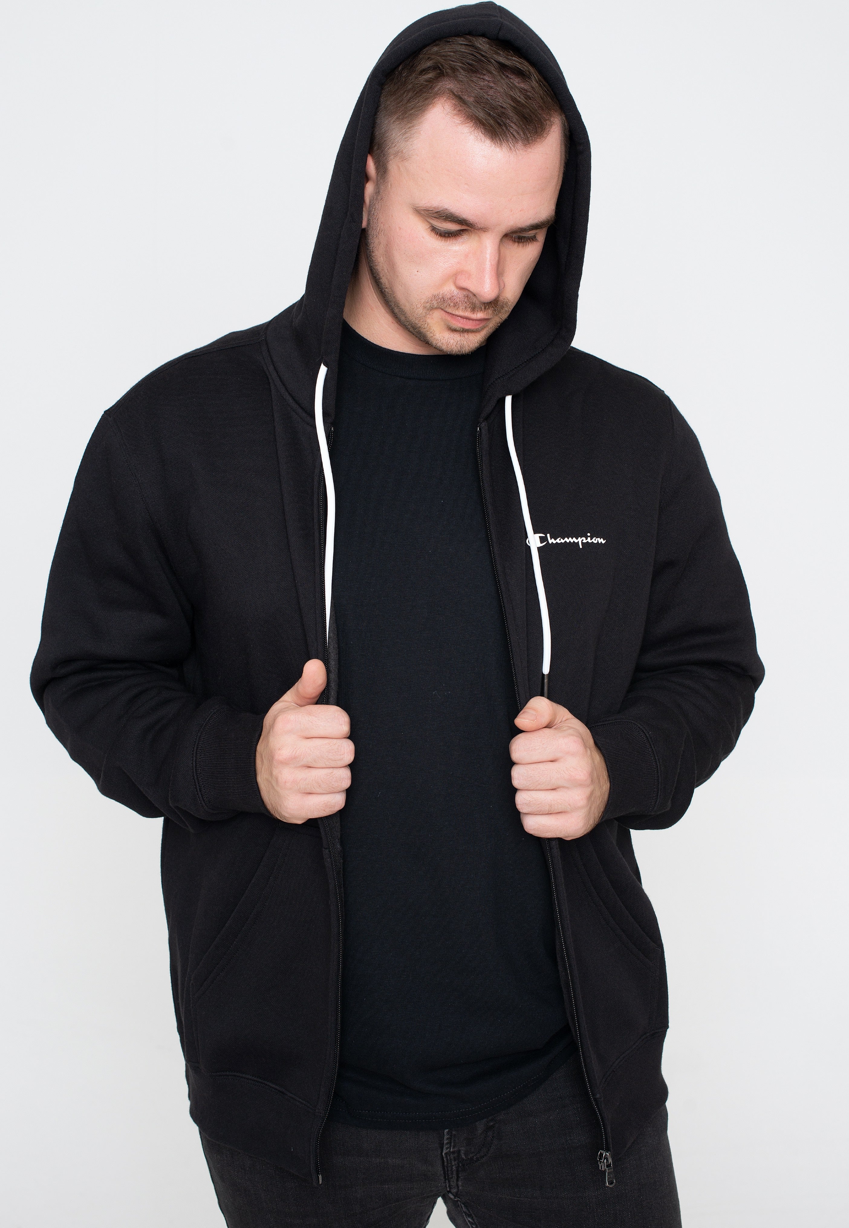 Champion - Hooded Full Zip Black Beauty - Zipper Cheap Online