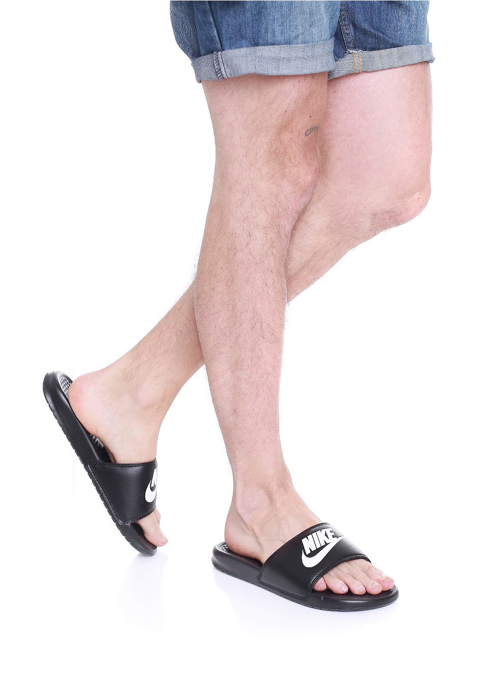 Nike - Benassi Just Do It. Black/White - Slides For Sale Cheap Online