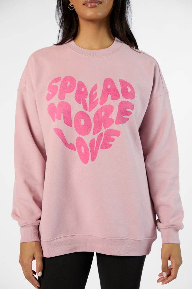 Spread More Love Mauve Oversized Graphic Sweatshirt Sale Footlocker