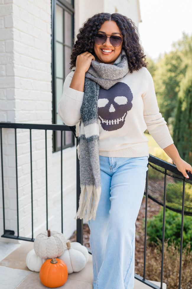 Bad To The Bone Stone Skull Sweater FINAL SALE Free Shipping Inexpensive