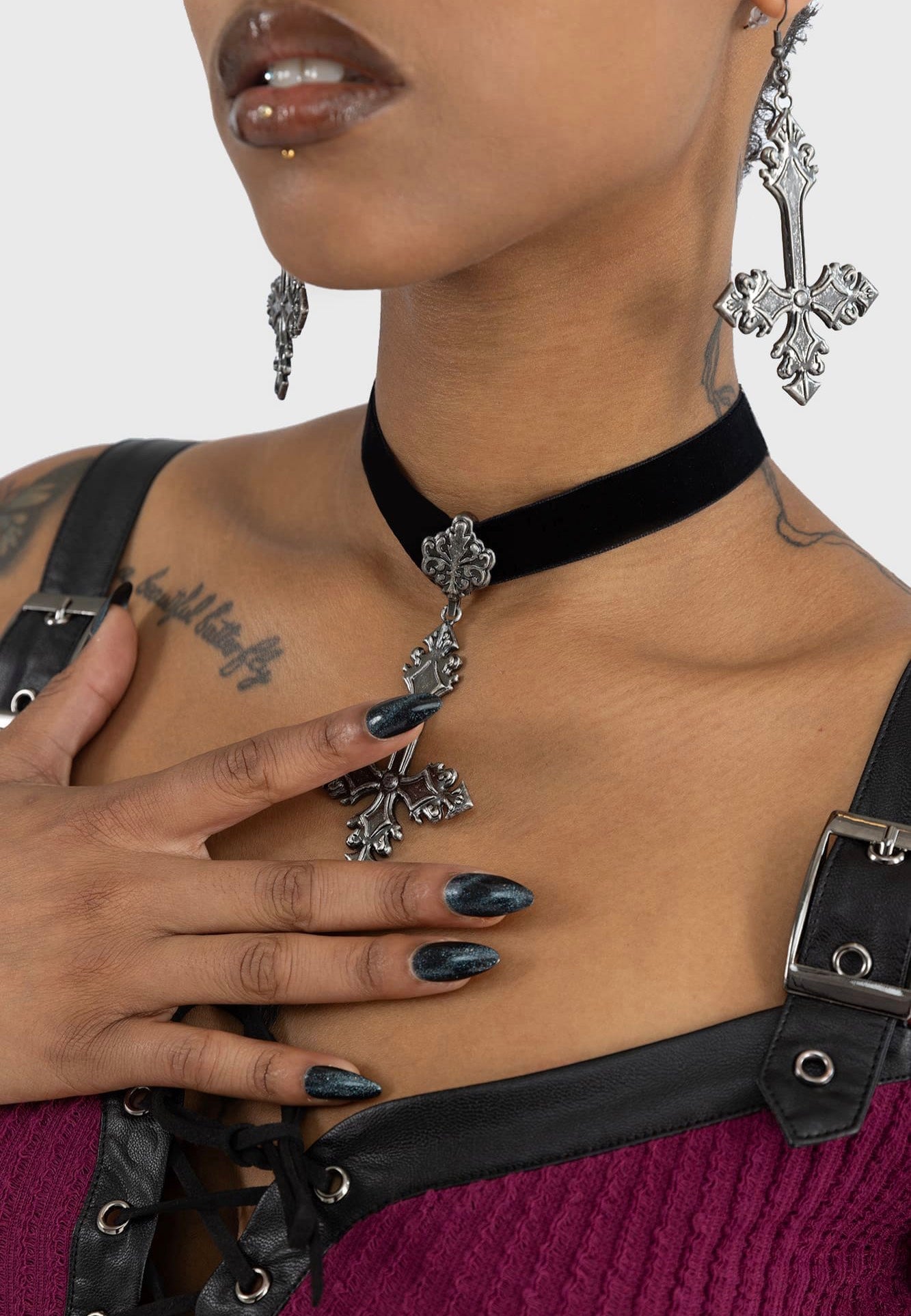 Killstar - Crossed Fates Silver - Earrings Online For Sale