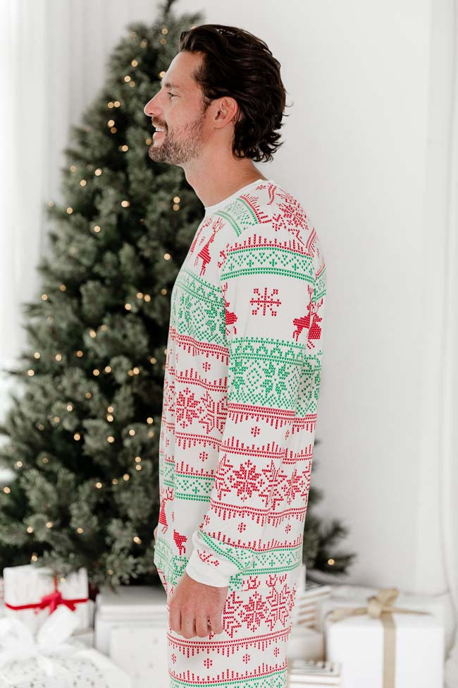 Sleigh All Day Men Red and Green Fair Isle Pajama Top FINAL SALE Cheap Sale Lowest Pice