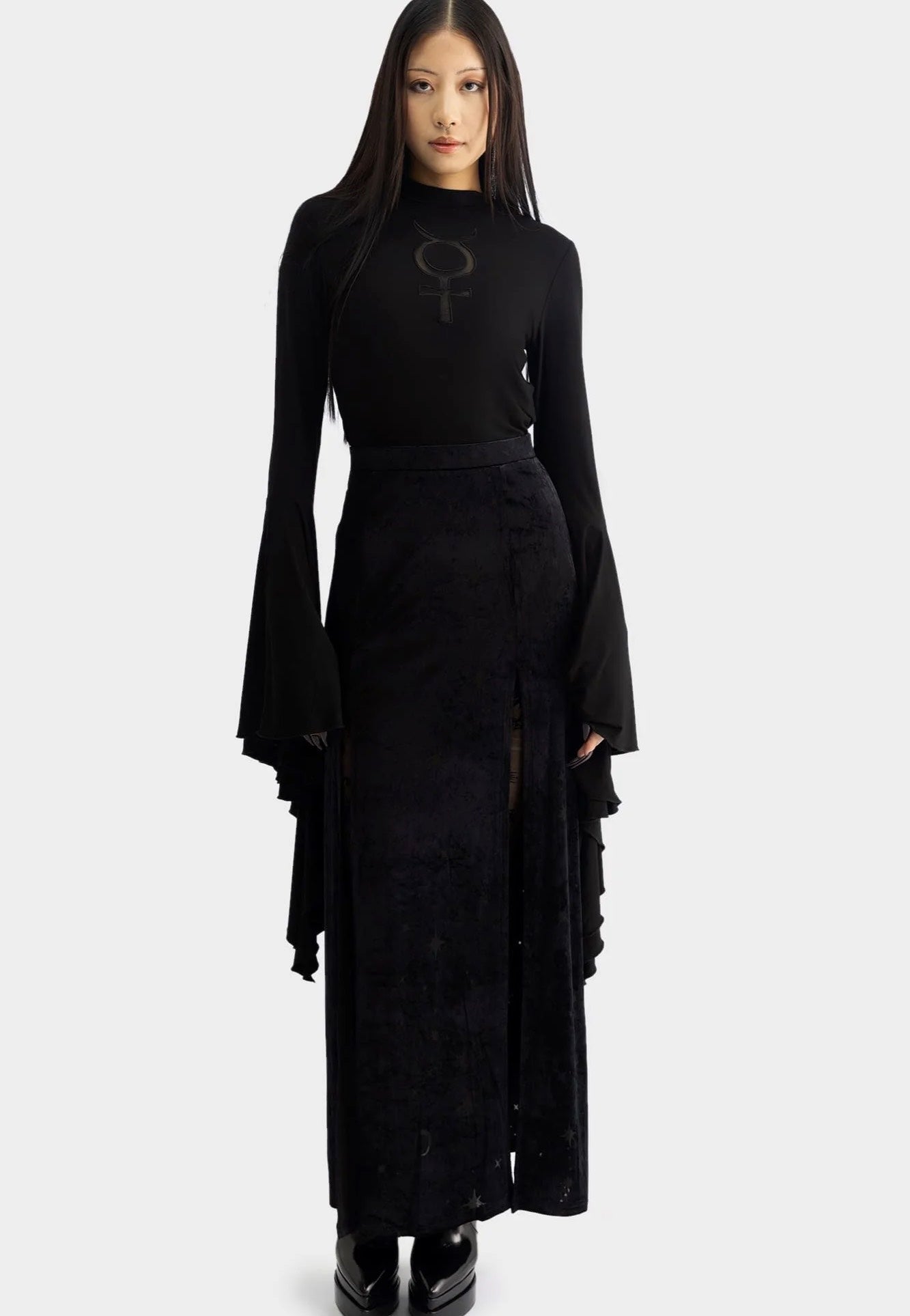 Killstar - Coma Star Maxi Black - Skirt Buy Cheap Great Deals