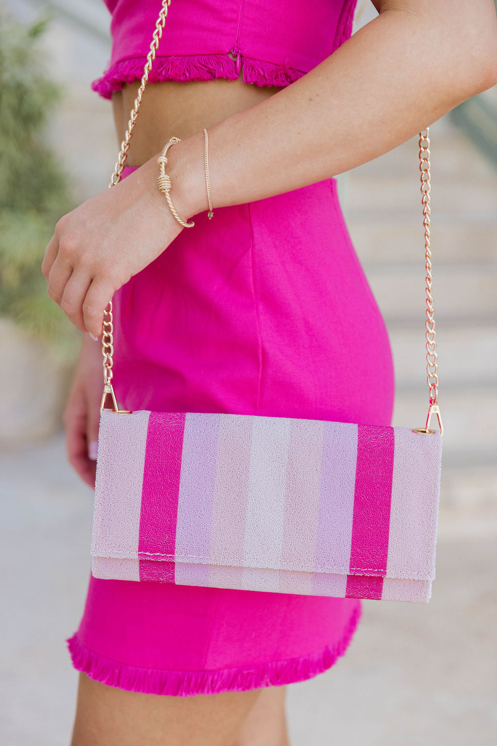 On A Break Multicolor Striped Beaded Purse FINAL SALE Sale Fashion