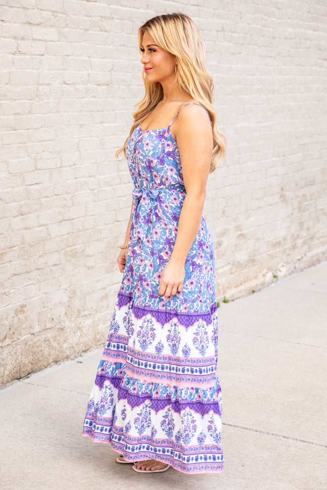 Gentle Breeze Purple Printed Maxi Dress FINAL SALE Cheap Sale Perfect