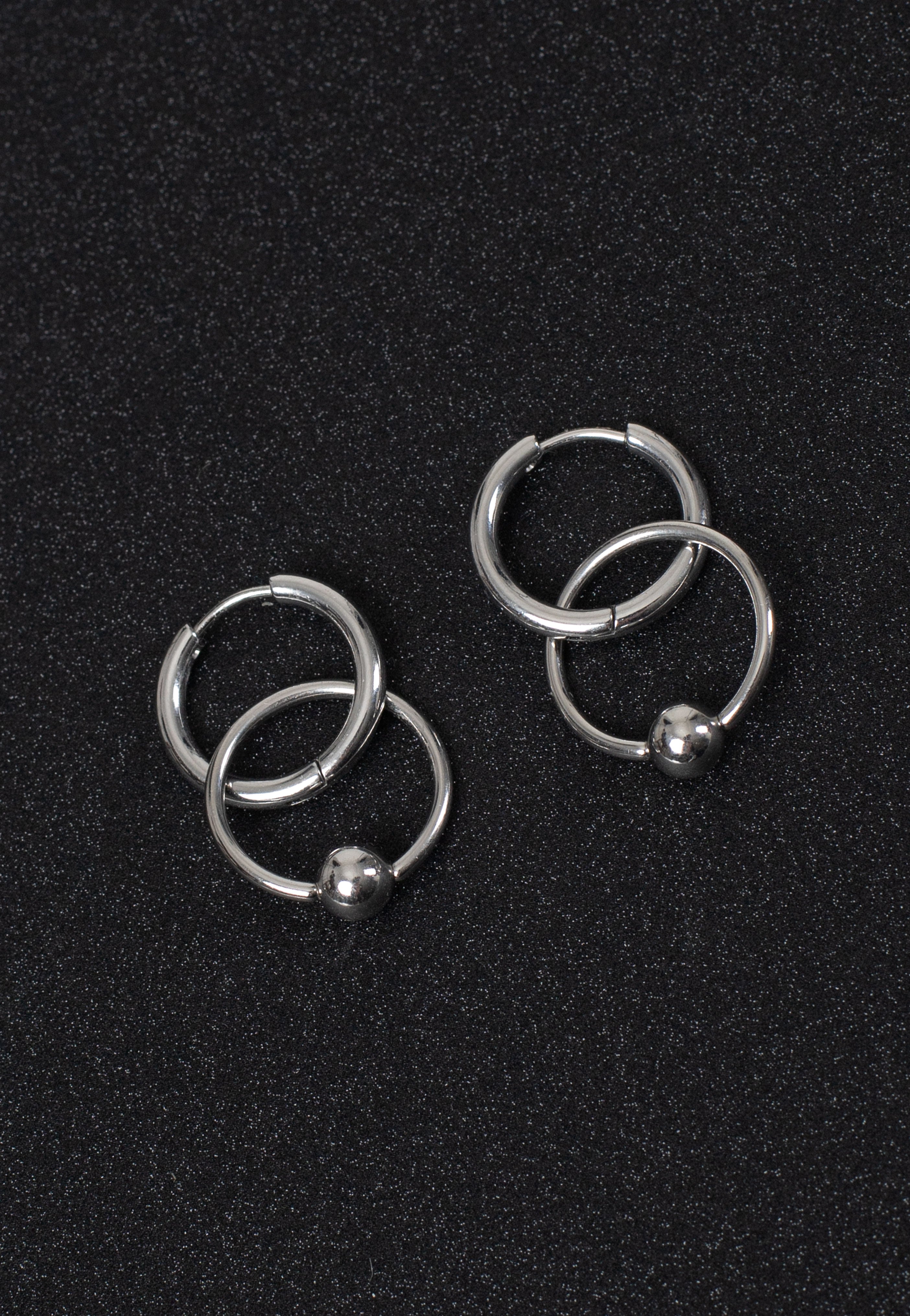 Wildcat - Little Ball Closure Hoops 16mm Silver - Earrings Free Shipping Shop