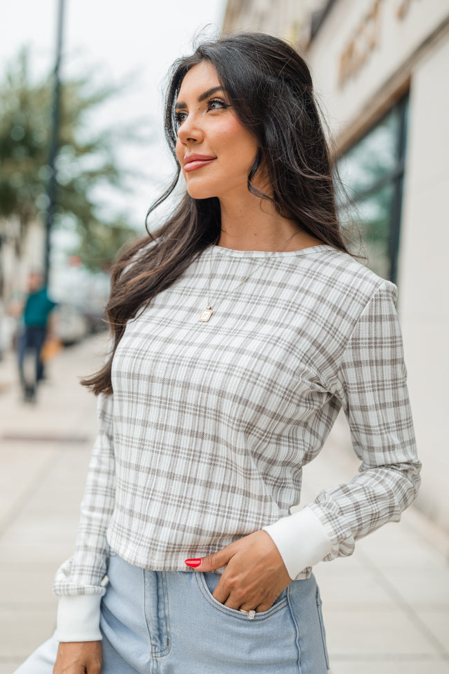 Layers Of Love In Plaid To Be Here Waffle Layering Top Cheap With Mastercard