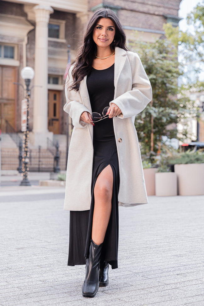 Let Me See Black Knit Long Sleeve Maxi Dress With Slit FINAL SALE Shop Offer Cheap Online