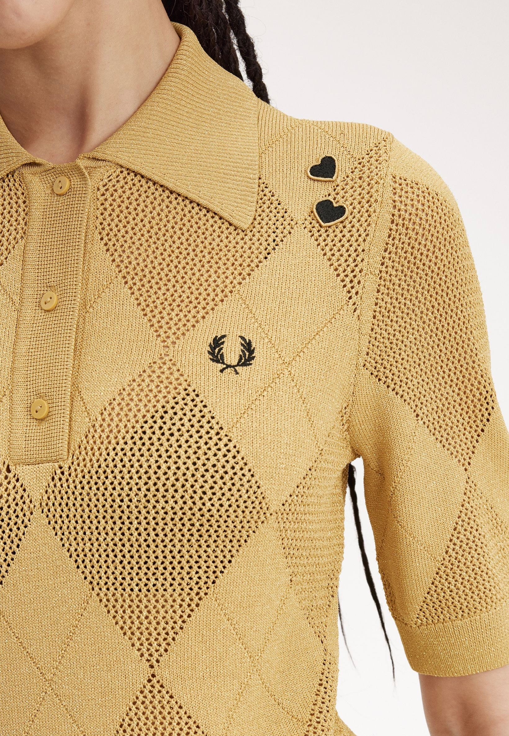 Fred Perry x Amy Winehouse - Argyle Knitted 1964 Gold - Polo Manchester