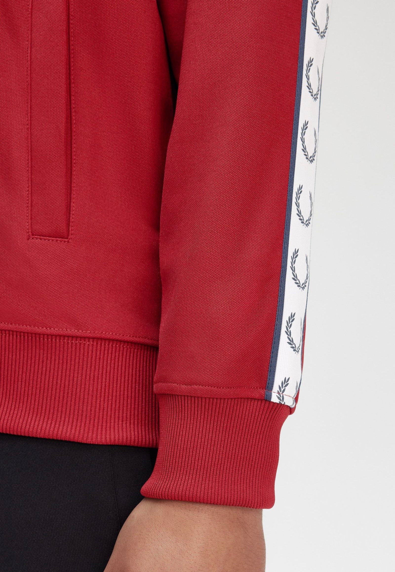 Fred Perry - Taped Track Burnt Red - Track Jacket Best Seller For Sale