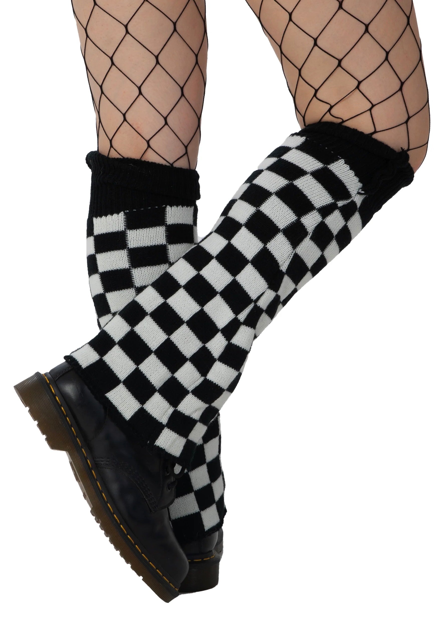 Pamela Mann - Checkerboard Black/White - Leg Warmers Free Shipping Browse