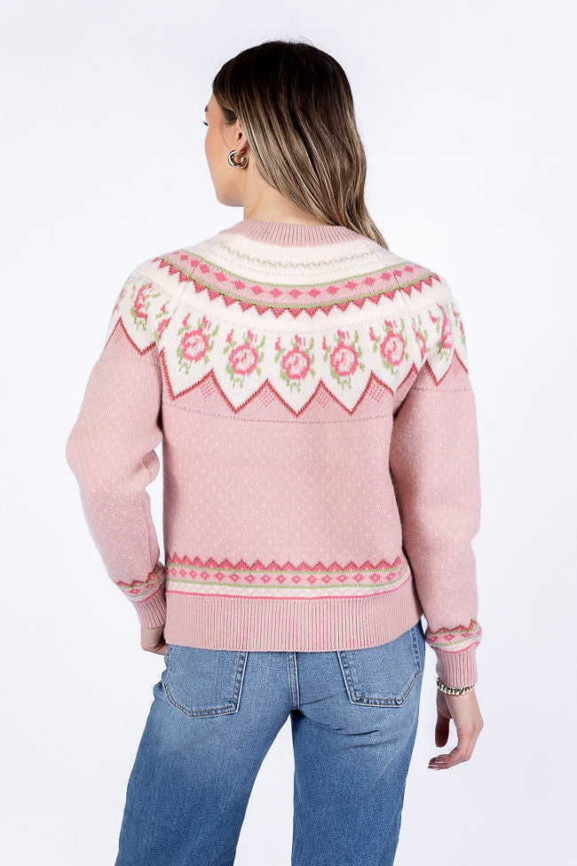 Sunny Meadow Pink Floral Fair Isle Cardigan Nicekicks Cheap Online