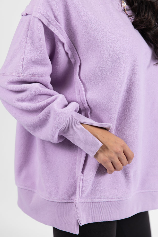 Scouted Out Purple Oversized Fleece Sweatshirt Authentic