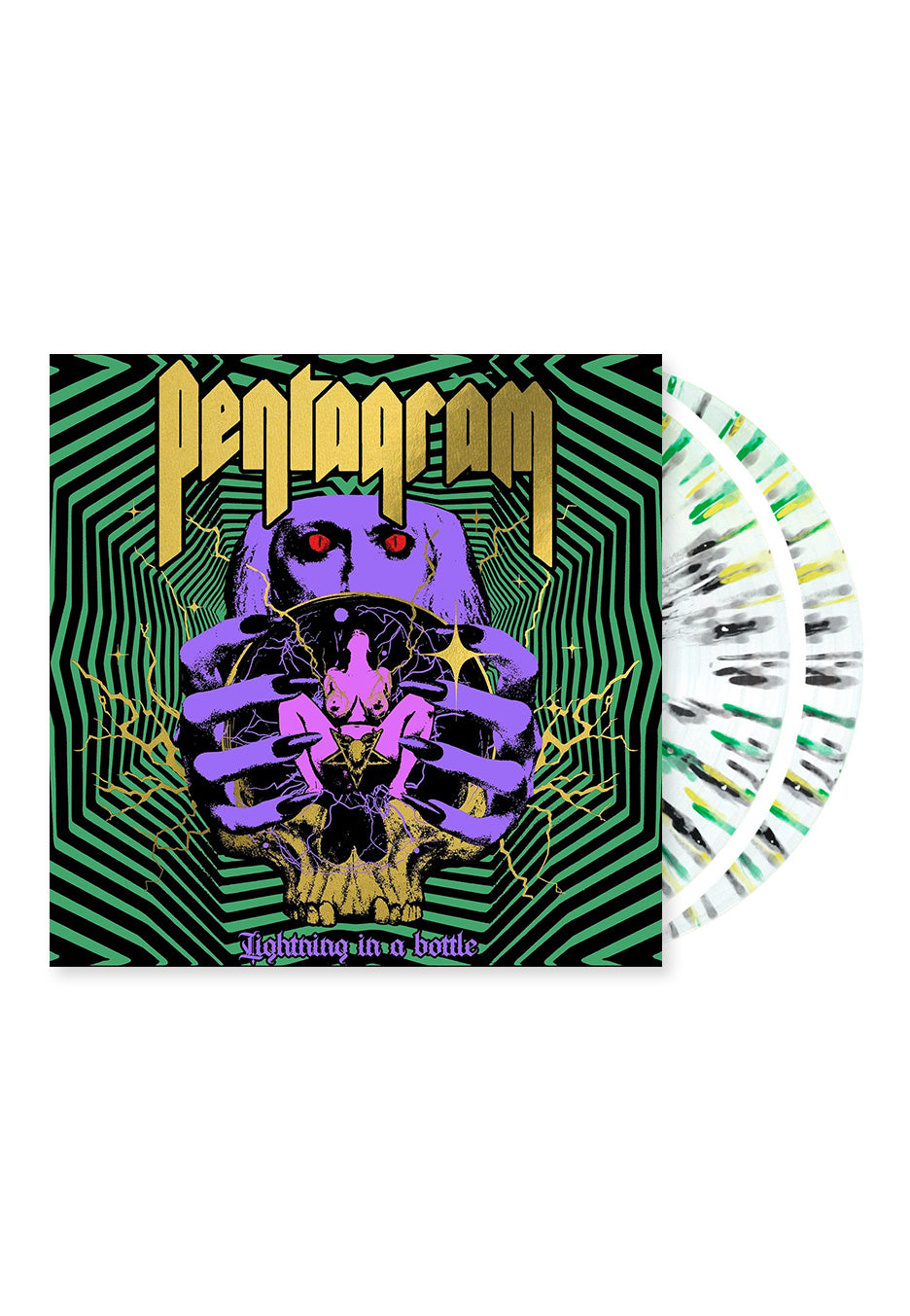 Pentagram - Lightning In A Bottle (Deluxe Edition) Ltd. Black/Green/Yellow Indie Exclusive - Splatter 2 Vinyl Shipping Discount Authentic