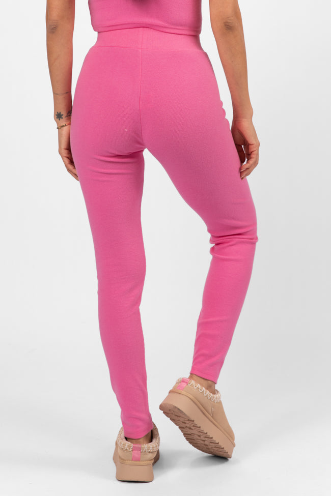 Outta Sight Pink Brushed Rib Leggings SALE Cheap Sale Purchase