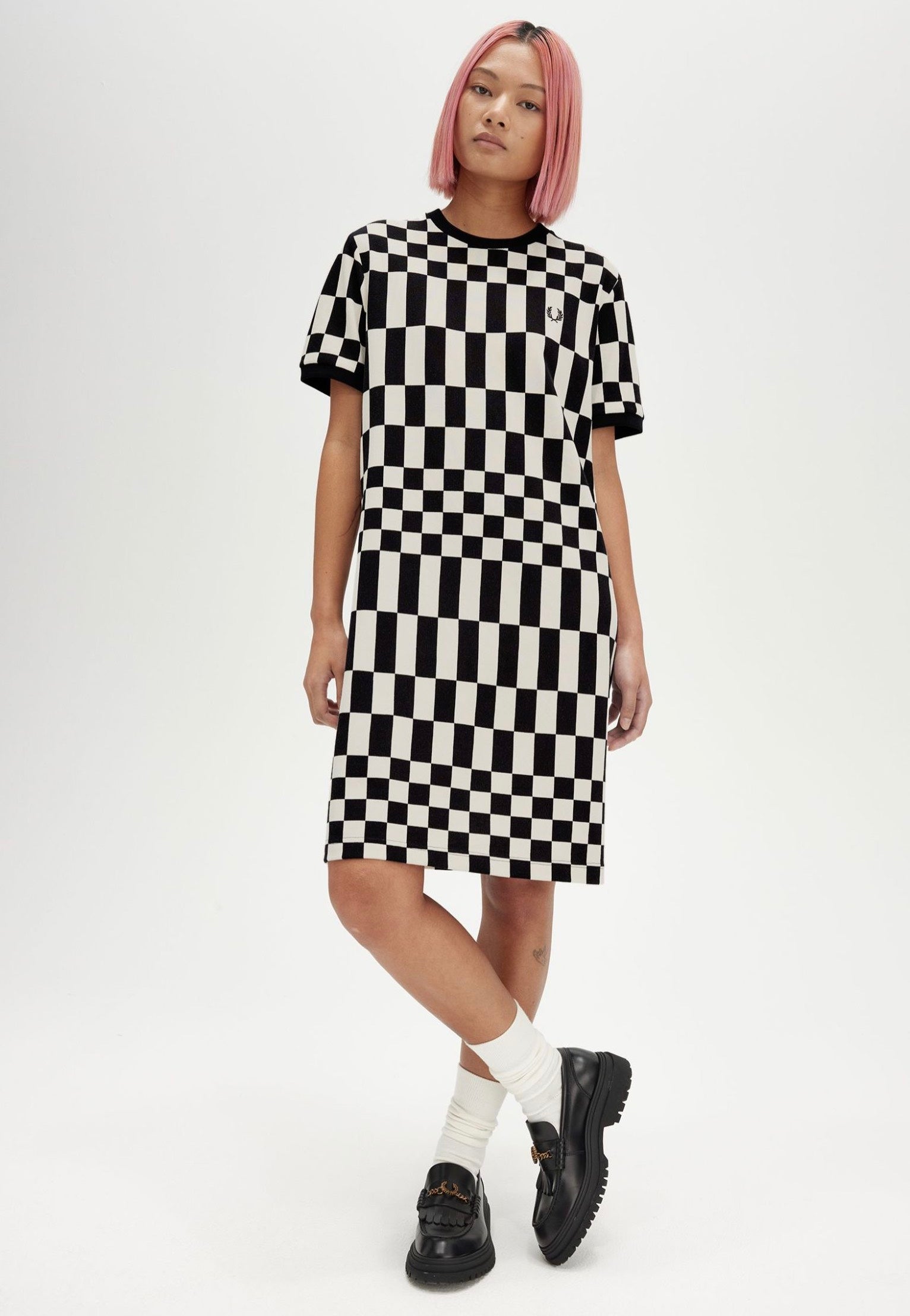 Fred Perry - Chequerboard Pqu Black - Dress Latest Collections Sale Online