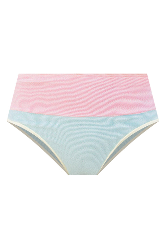 Do Not Disturb Blue Color Block Bikini Bottoms Cheap Sale Good Selling