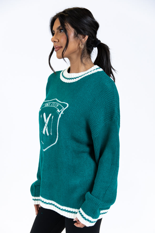 Ski Club Green and Ivory Embroidered Sweater SALE Countdown Package Cheap Online