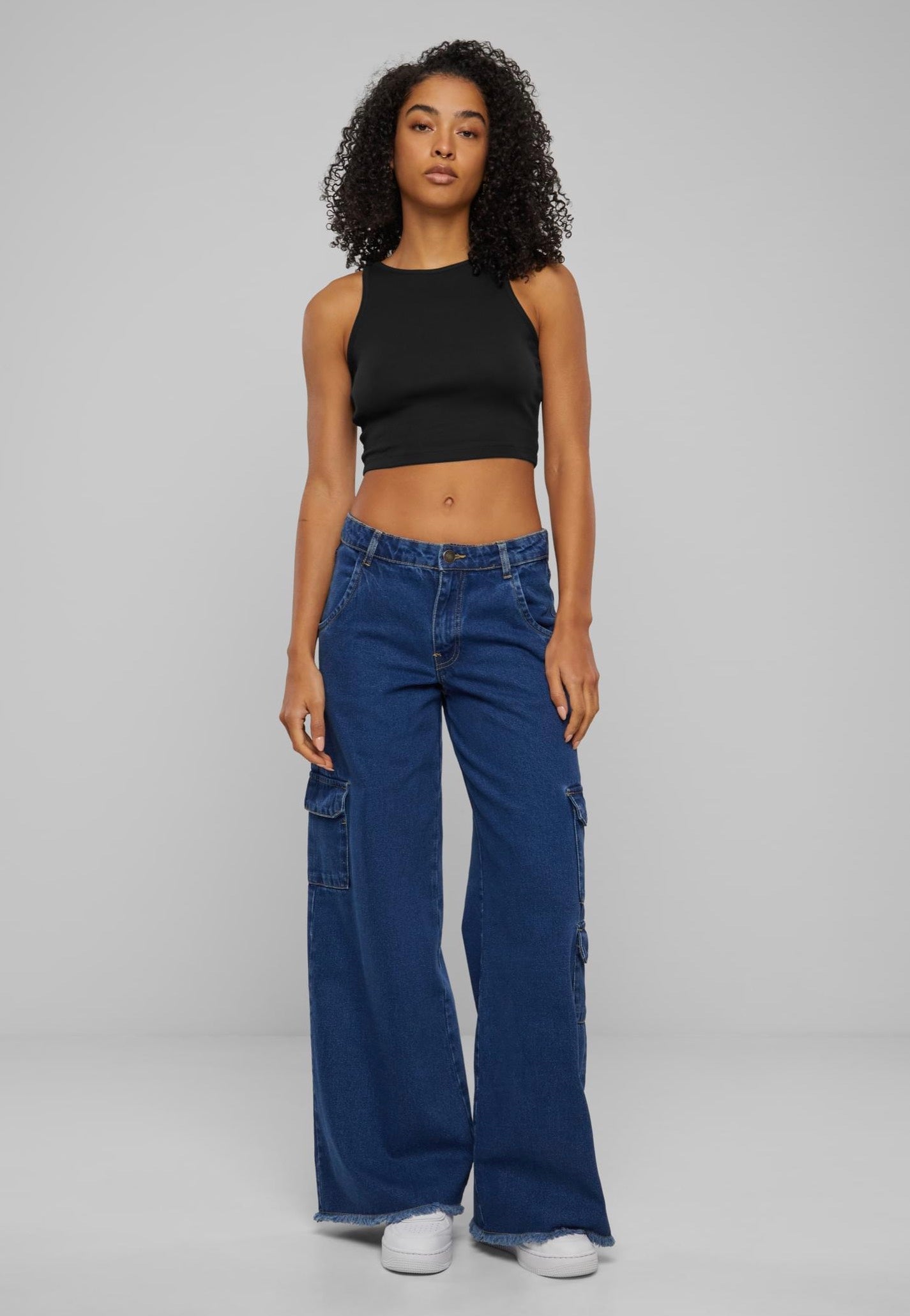 Urban Classics - Ladies Organic Cropped Rib Black - Top Original Online