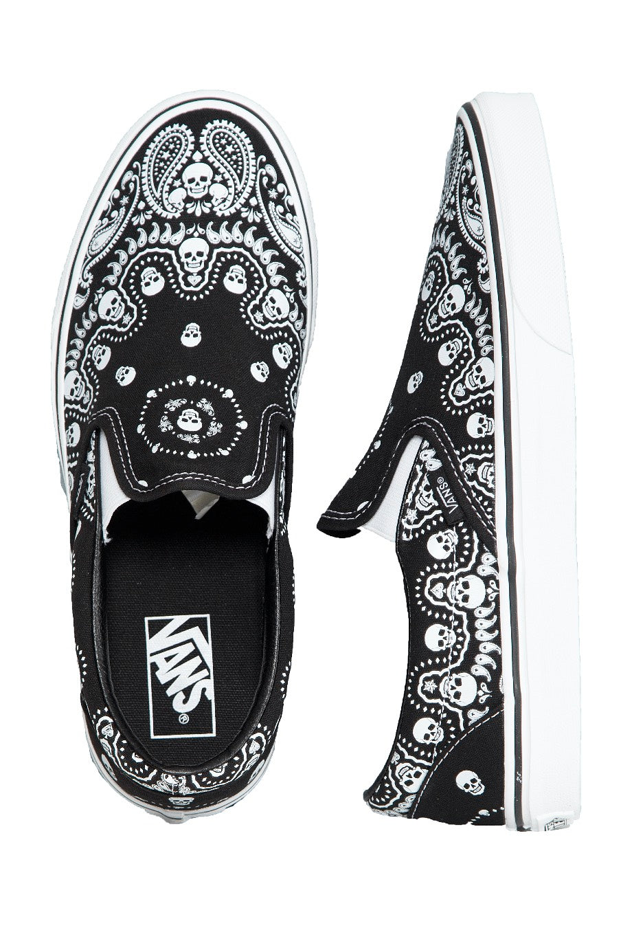 Vans - Classic Slip On (Bandana) Black/True White - Shoes Visit