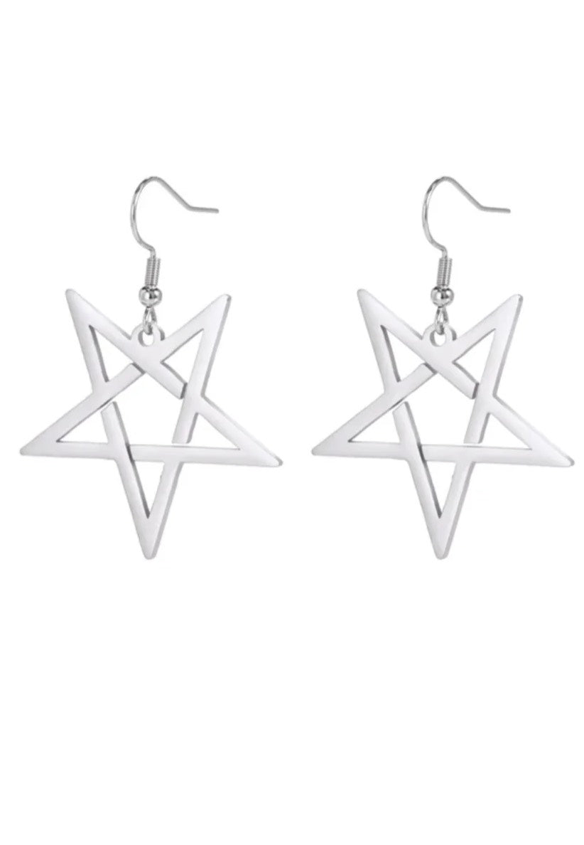 Easure - Pentagram Silver - Earrings High Quality For Sale