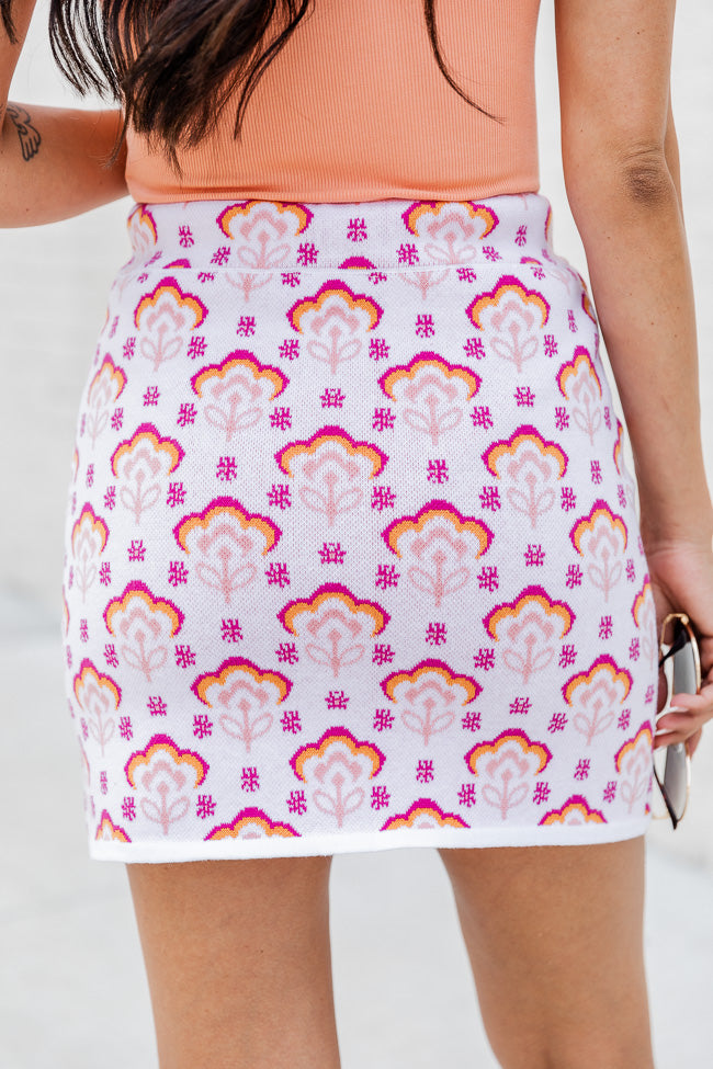 What Makes You Happy Pink And Orange Knit Printed Skirt FINAL SALE Footlocker Pictures