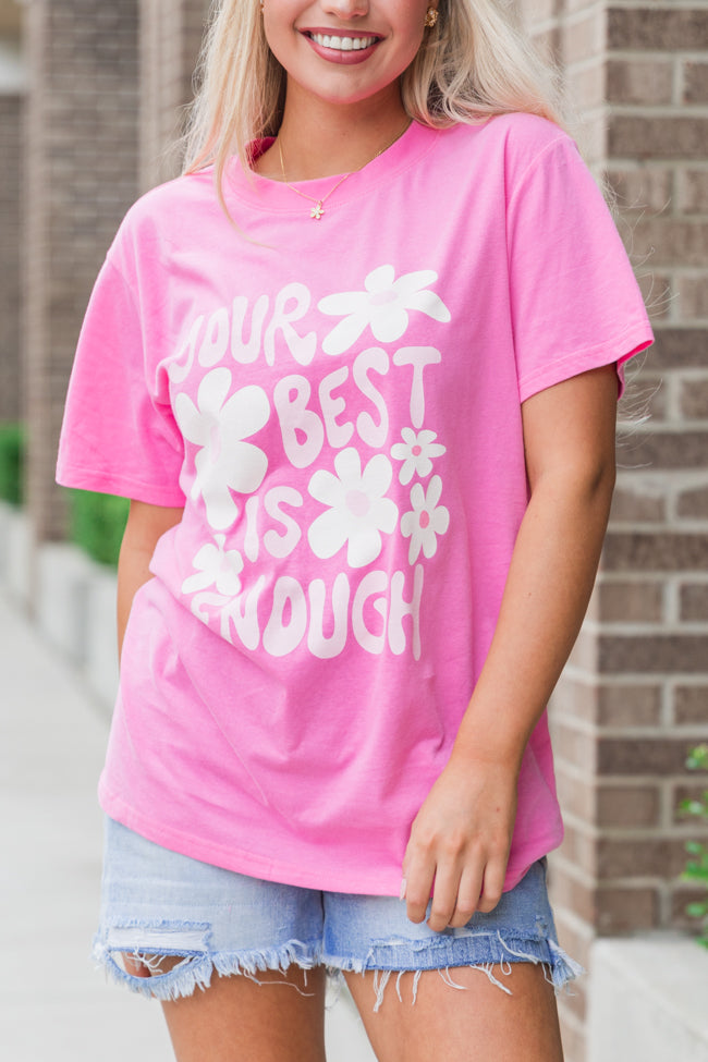 Best Is Enough Hot Pink Oversized Graphic Tee Footlocker Finishline Cheap Pice