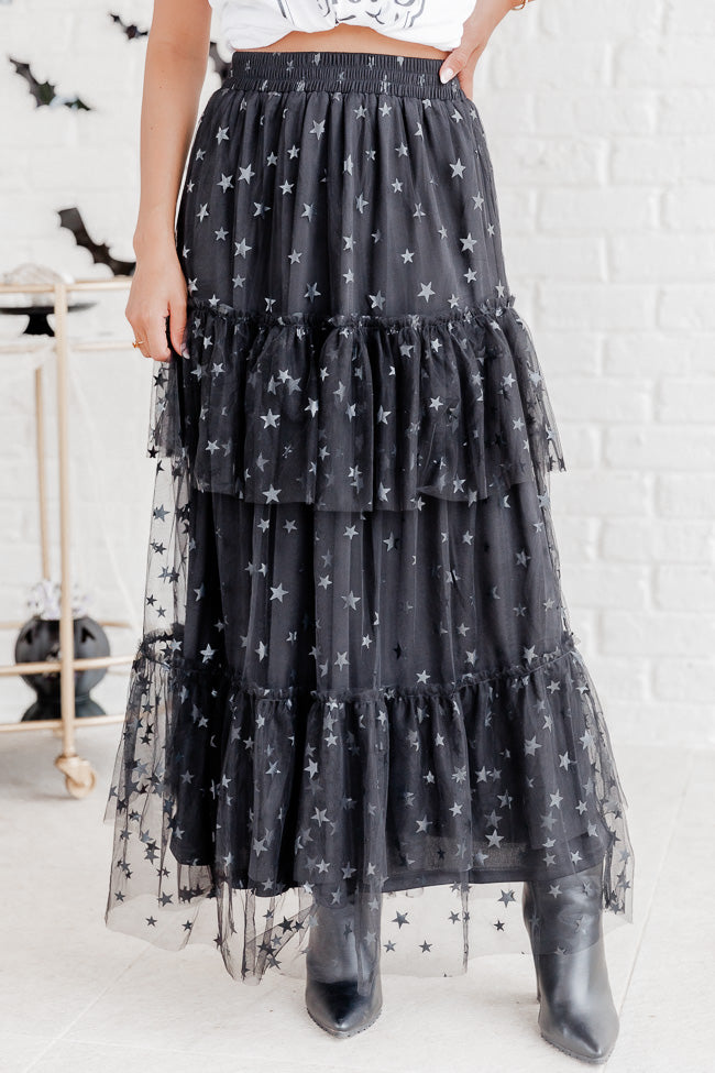 California Dreaming Black Star Tulle Maxi Skirt FINAL SALE Sale For Nice